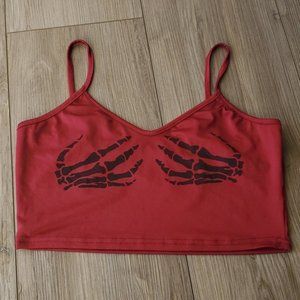 Skeleton Hands Cropped Cami Top